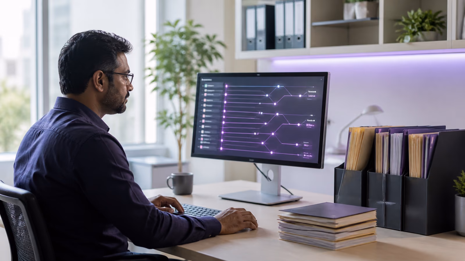 Compliance analyst reviewing continuously collected control evidence in a governed workspace